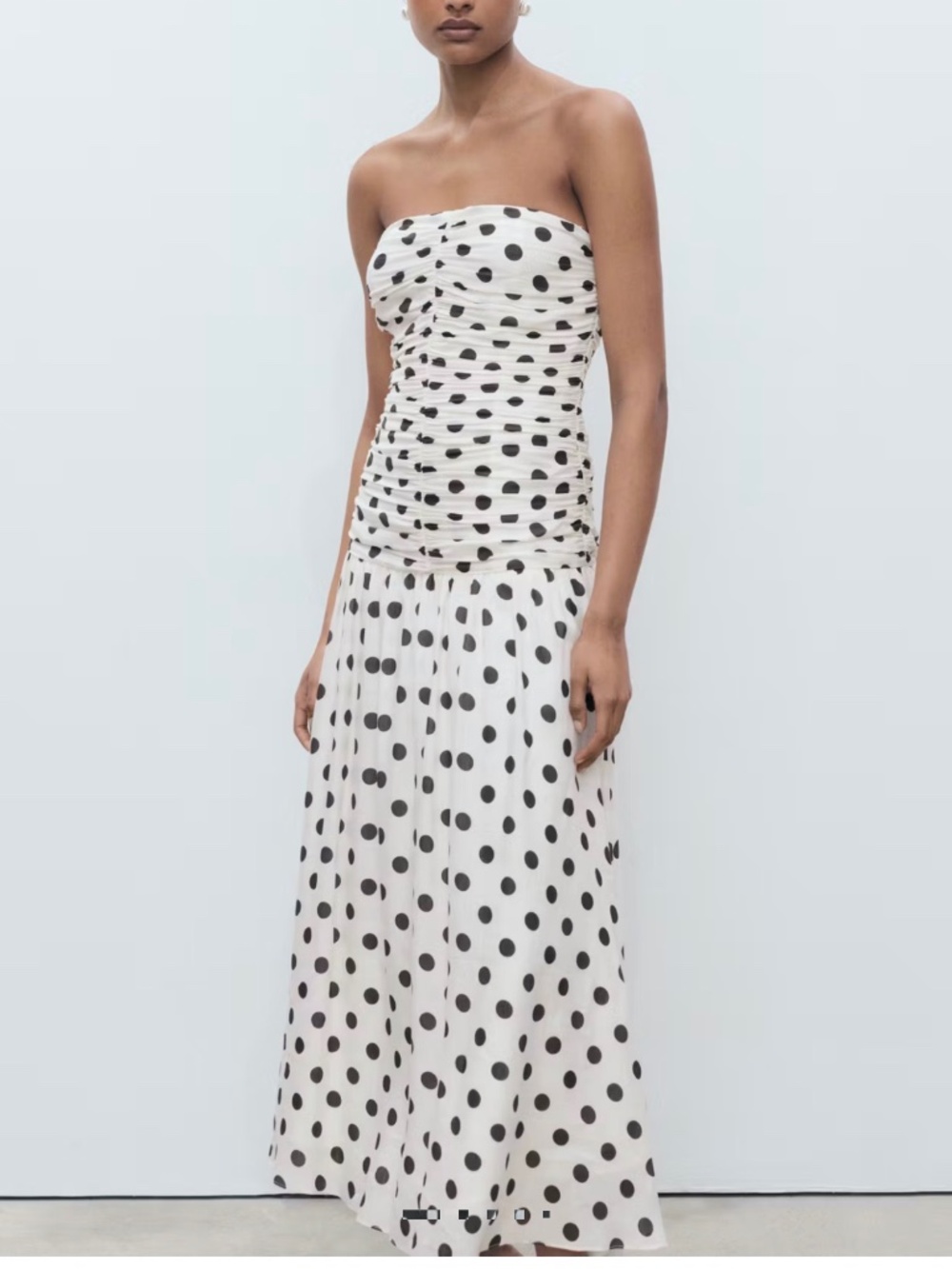 Gorgeous MANGO Polka-Dot Dress with Draped Body from the Mango Event Collection.